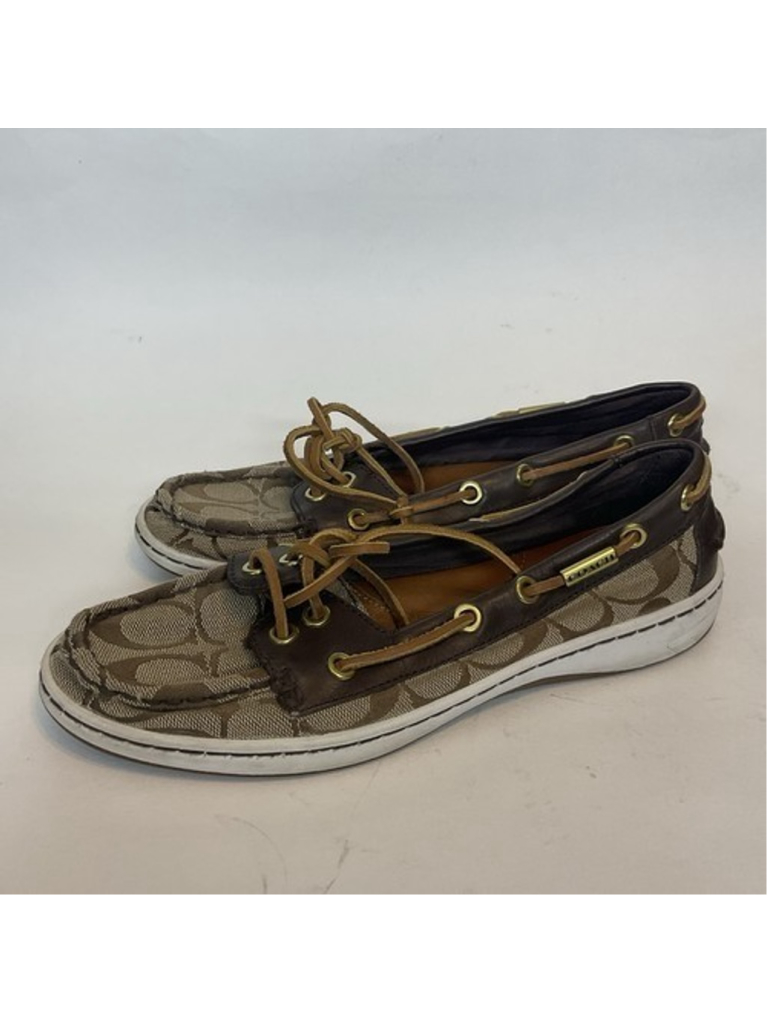 Coach Richelle Topsider Brown Flats Boat Shoes Flwomen Women 7b China
